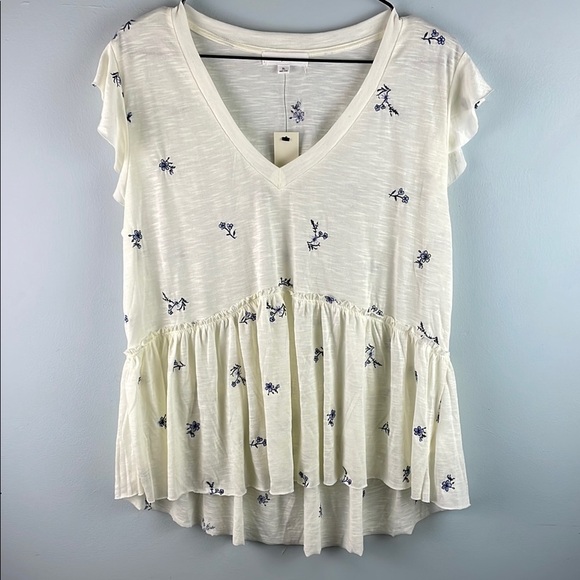 coco + jaimeson Floral Cream Top Size XL - Picture 1 of 9